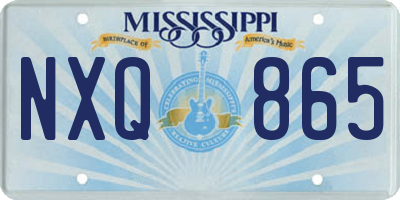 MS license plate NXQ865