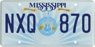 MS license plate NXQ870