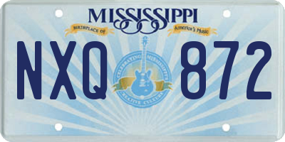 MS license plate NXQ872