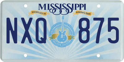 MS license plate NXQ875