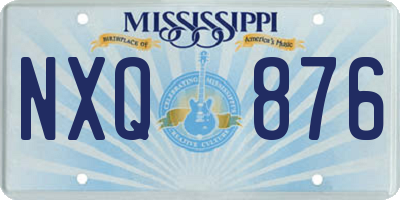 MS license plate NXQ876