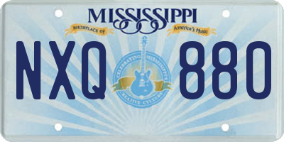 MS license plate NXQ880