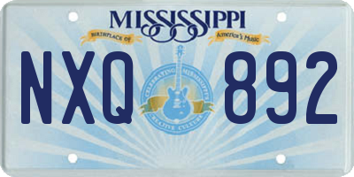 MS license plate NXQ892