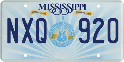 MS license plate NXQ920