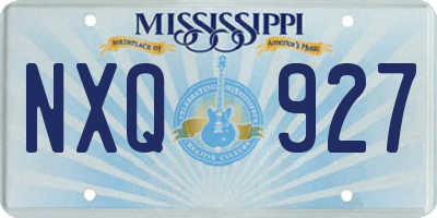 MS license plate NXQ927