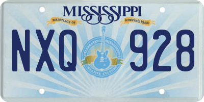 MS license plate NXQ928