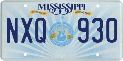 MS license plate NXQ930