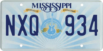 MS license plate NXQ934