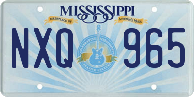 MS license plate NXQ965