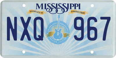 MS license plate NXQ967