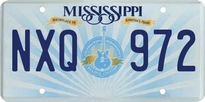 MS license plate NXQ972