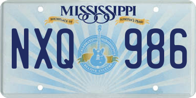 MS license plate NXQ986