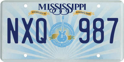 MS license plate NXQ987