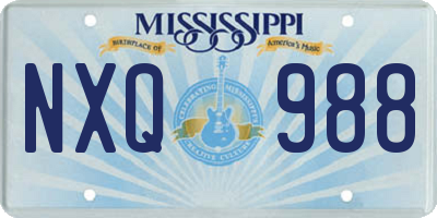 MS license plate NXQ988
