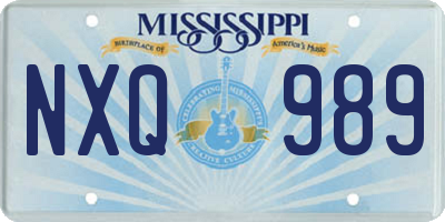 MS license plate NXQ989