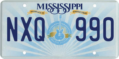 MS license plate NXQ990