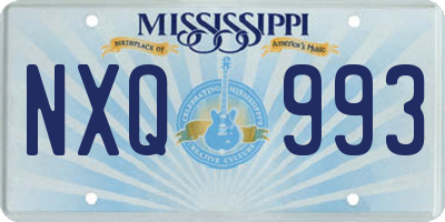 MS license plate NXQ993
