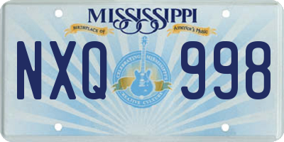 MS license plate NXQ998