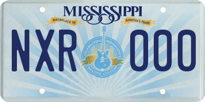 MS license plate NXR000