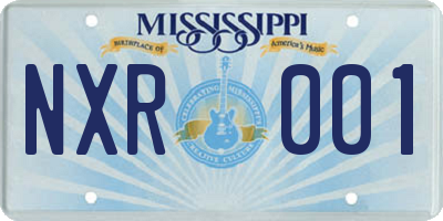 MS license plate NXR001