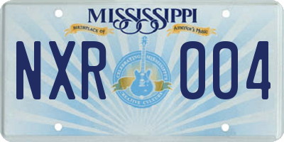 MS license plate NXR004