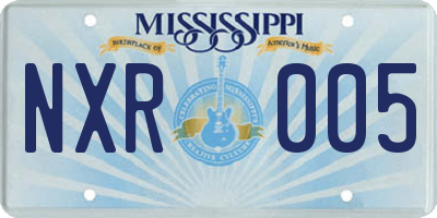 MS license plate NXR005