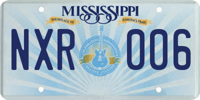 MS license plate NXR006