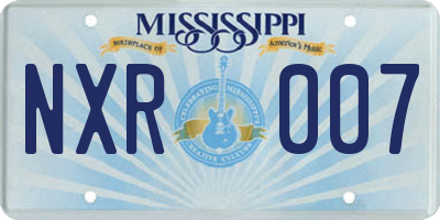 MS license plate NXR007