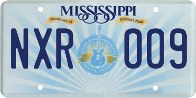 MS license plate NXR009