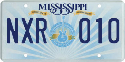 MS license plate NXR010