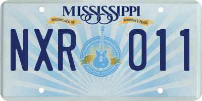 MS license plate NXR011