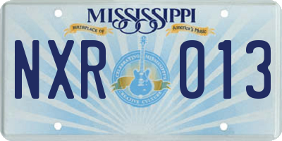 MS license plate NXR013