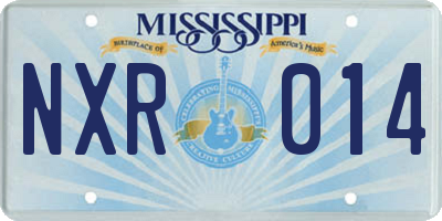 MS license plate NXR014