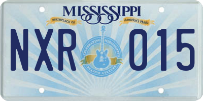 MS license plate NXR015