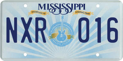 MS license plate NXR016