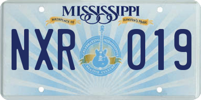 MS license plate NXR019