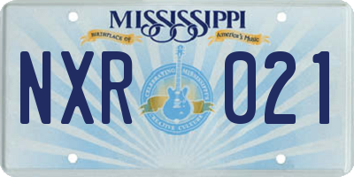 MS license plate NXR021