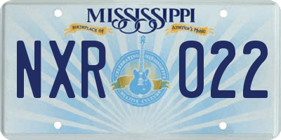MS license plate NXR022