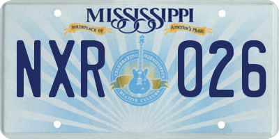 MS license plate NXR026