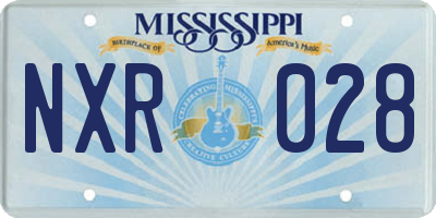 MS license plate NXR028