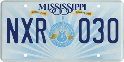 MS license plate NXR030