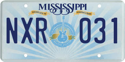 MS license plate NXR031
