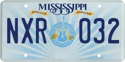 MS license plate NXR032
