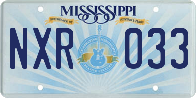 MS license plate NXR033