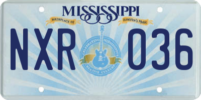 MS license plate NXR036