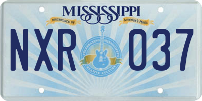 MS license plate NXR037