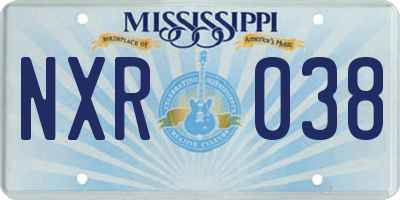 MS license plate NXR038