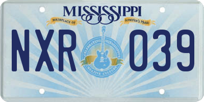 MS license plate NXR039