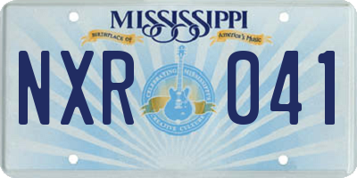 MS license plate NXR041