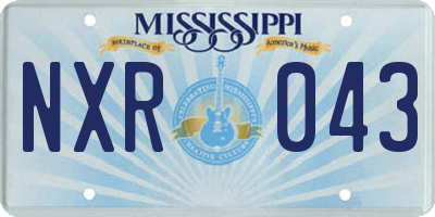 MS license plate NXR043